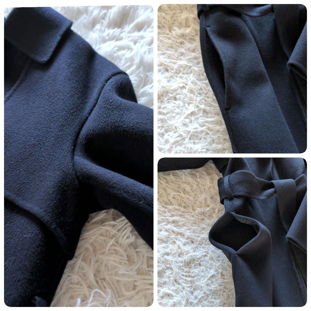 美品✨️セオリー 22AW トレンチロングリバーコート カシミヤ混 ネイビー 美品✨️セオリー 22AW トレンチロングリバーコート カシミヤ混 ネイビー