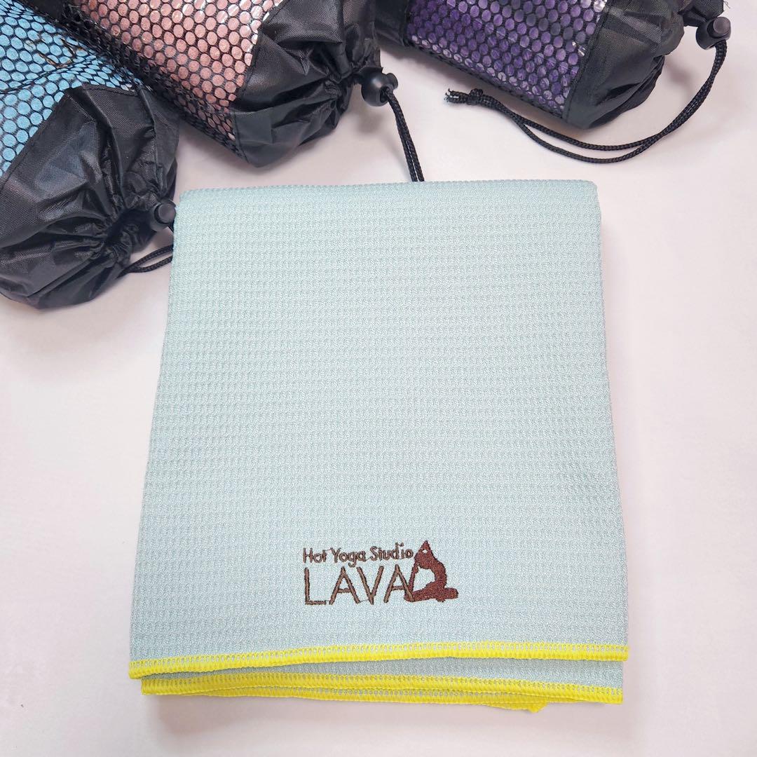 【新品未使用】LAVA ヨガマット ラグ ケースセット　ミントカラー LAVA 新品ヨガラグ ミントグリーン ヨガタオル ホットヨガ対応