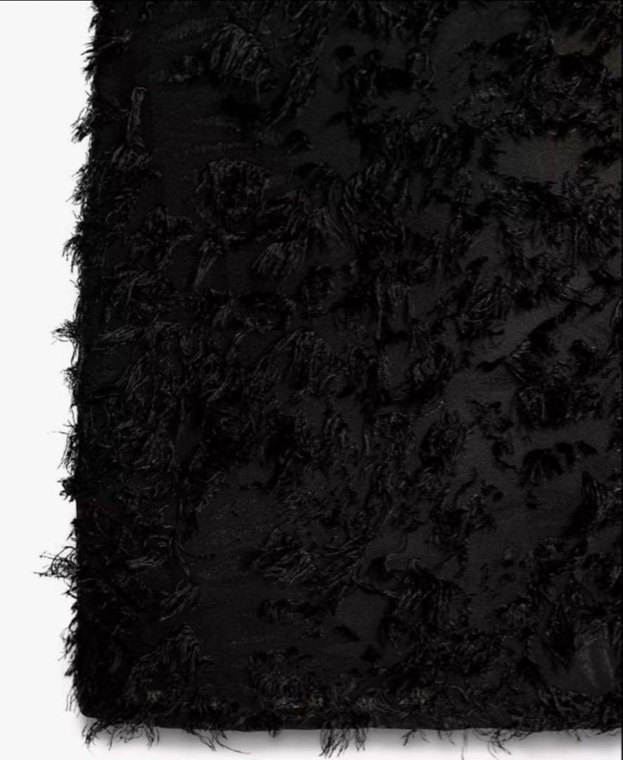 ZARA 新品タグ付き　M フリンジ付きミディ丈ワンピース