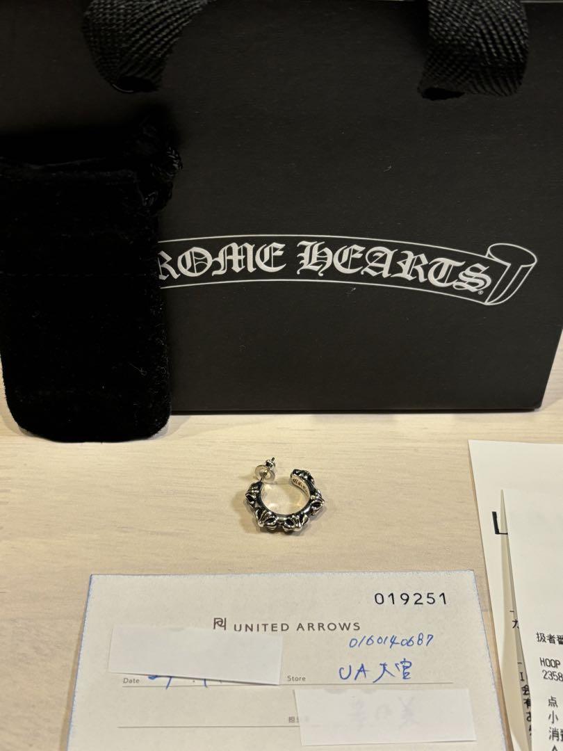 新品購入1ヶ月以内　CHROME HEARTS ピアス クロスバンド フープ