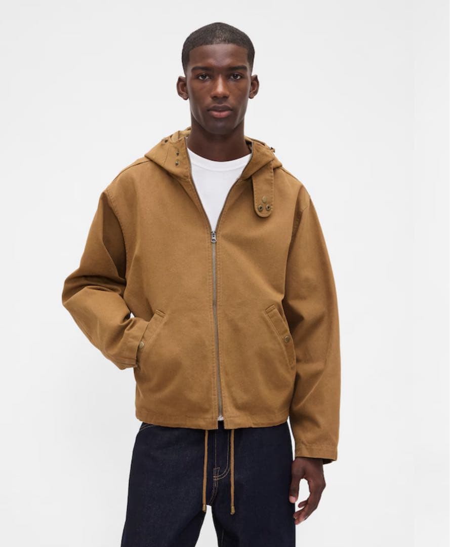 新品 GAP フード付き キャンバスジャケット ブラウン 秋冬
