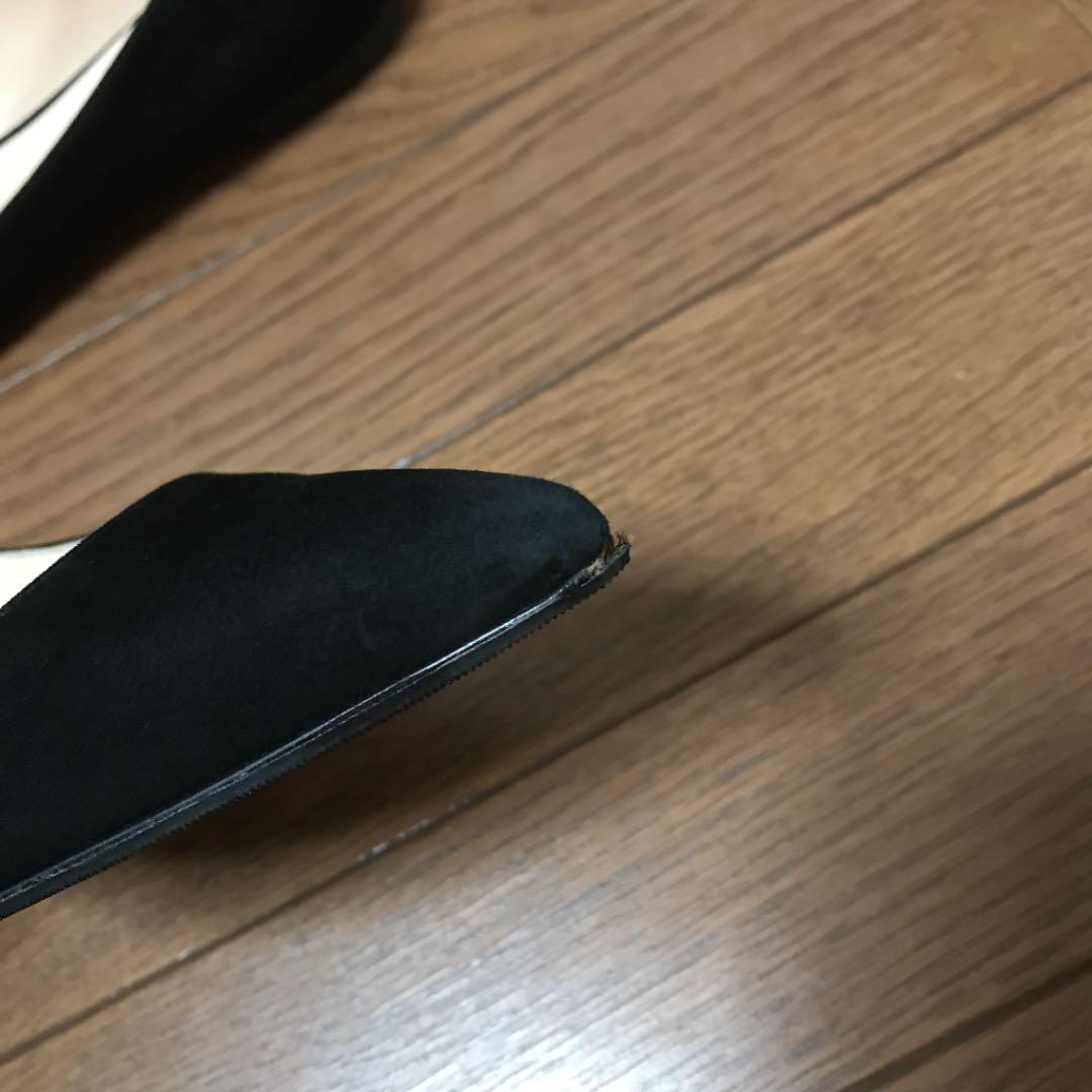 ニナリッチ スエードフラットパンプス黒 37 1/2