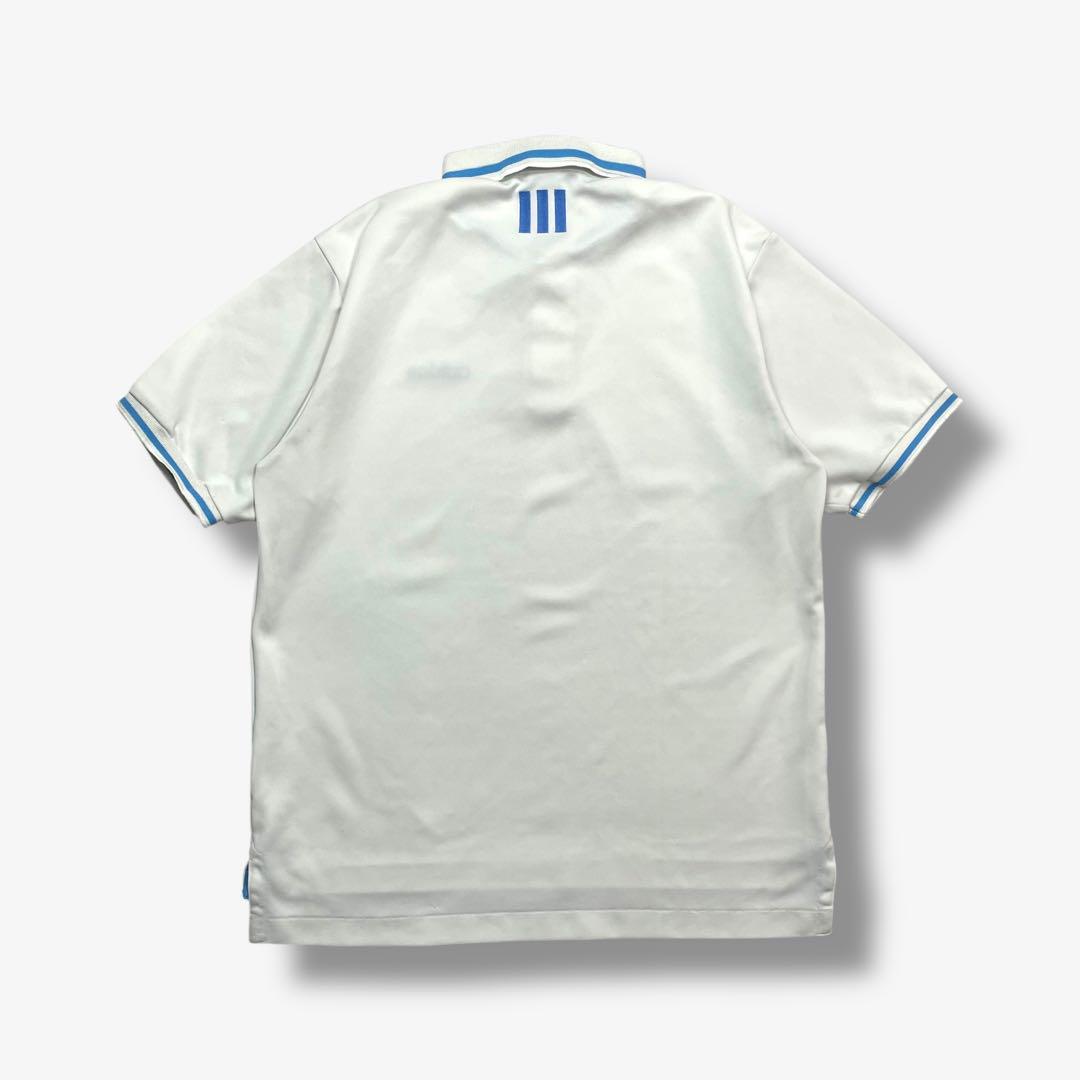 80s adidas ポロシャツ Mサイズ ホワイト ヴィンテージ 希少 90s adidas 半袖ポロシャツ デサント製 vintage ホワイト M