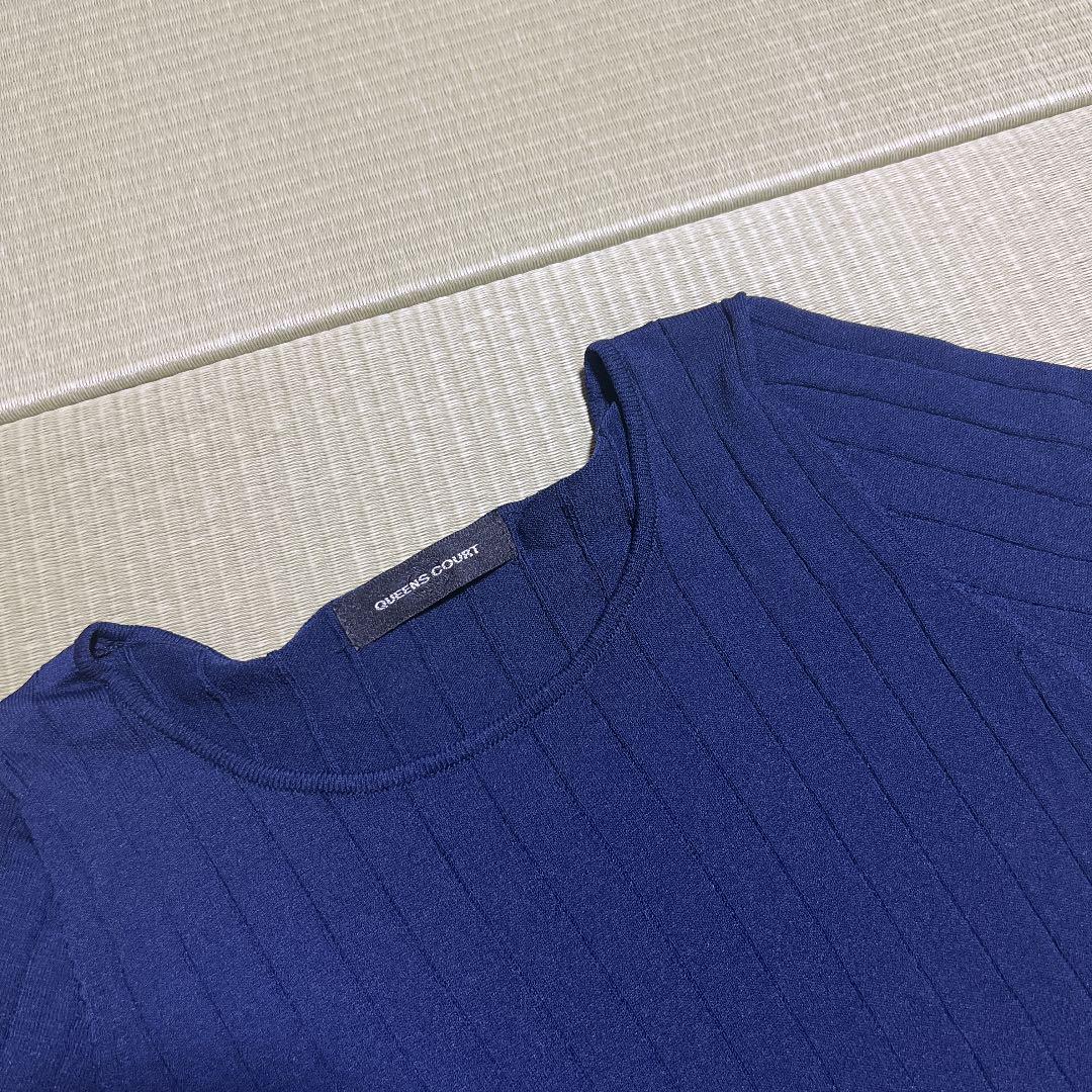 ♥美品♥QUEENS COURTのサマーニット オブジェの通販 ♥美品♥QUEENS COURTのサマーニット Tシャツ/カットソー(半袖/袖なし)
