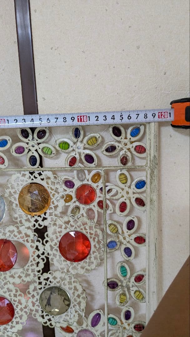 カラフル花柄パーテーション傷や汚れあり