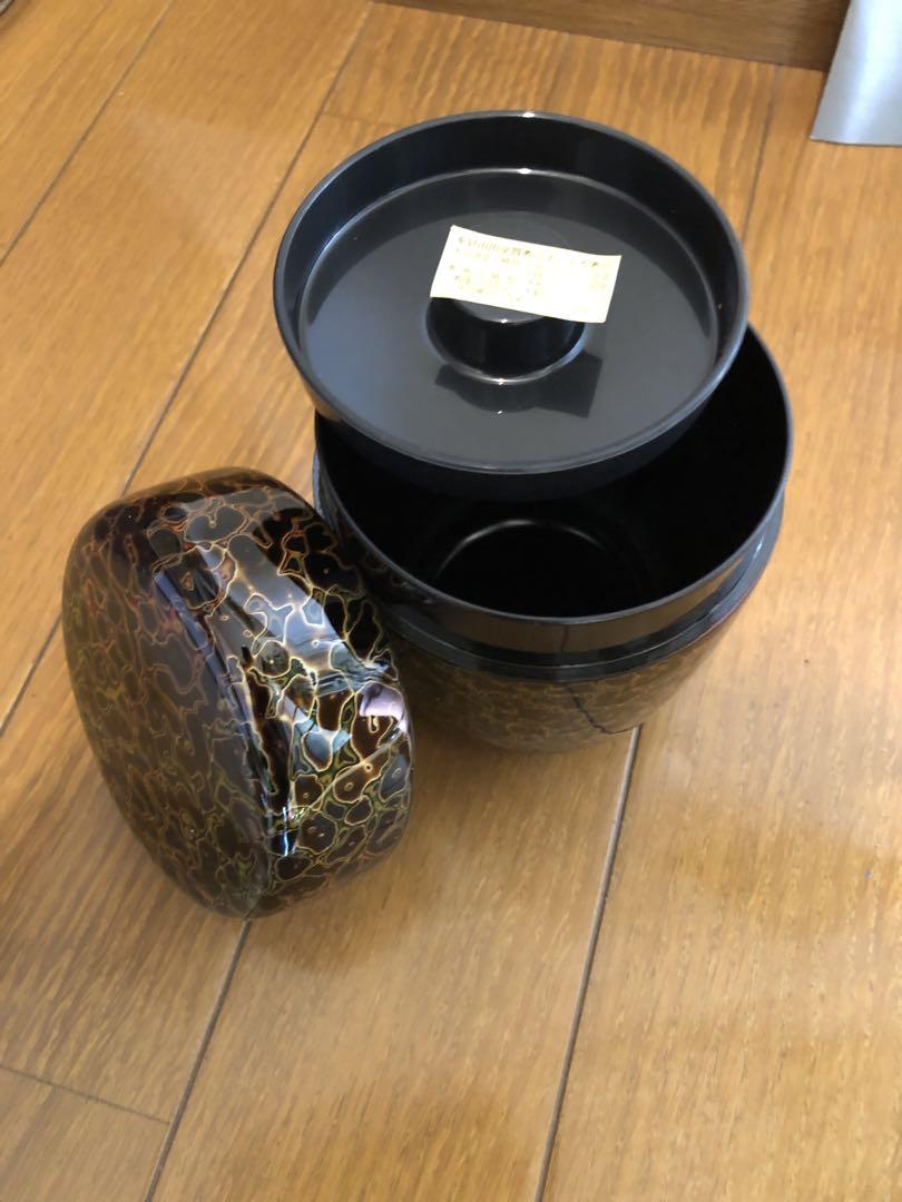 会津虫喰い塗　茶器