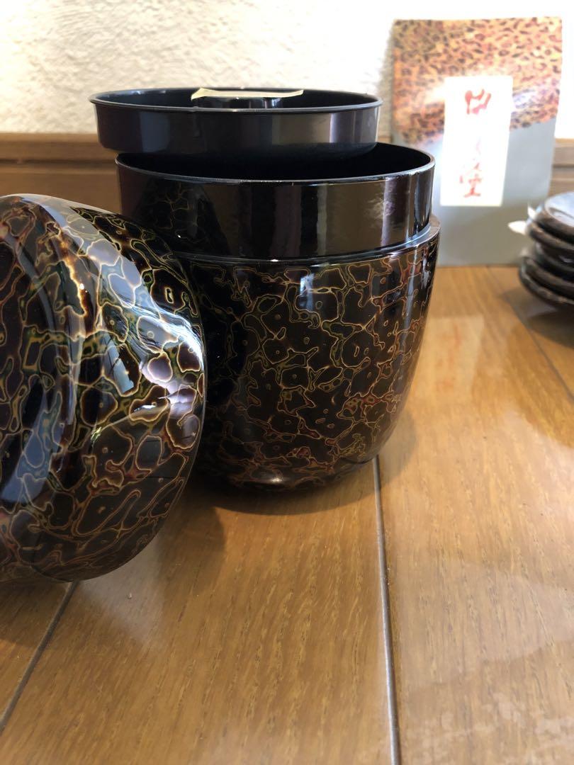 会津虫喰い塗　茶器