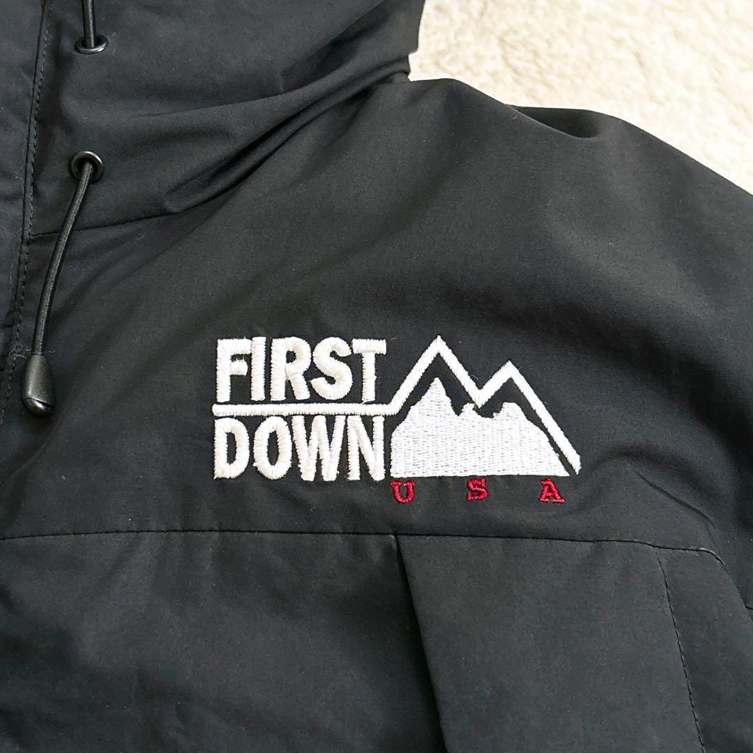 FIRST DOWN フリークスストア ダウンジャケット 黒 ロゴ刺繍 M 美品