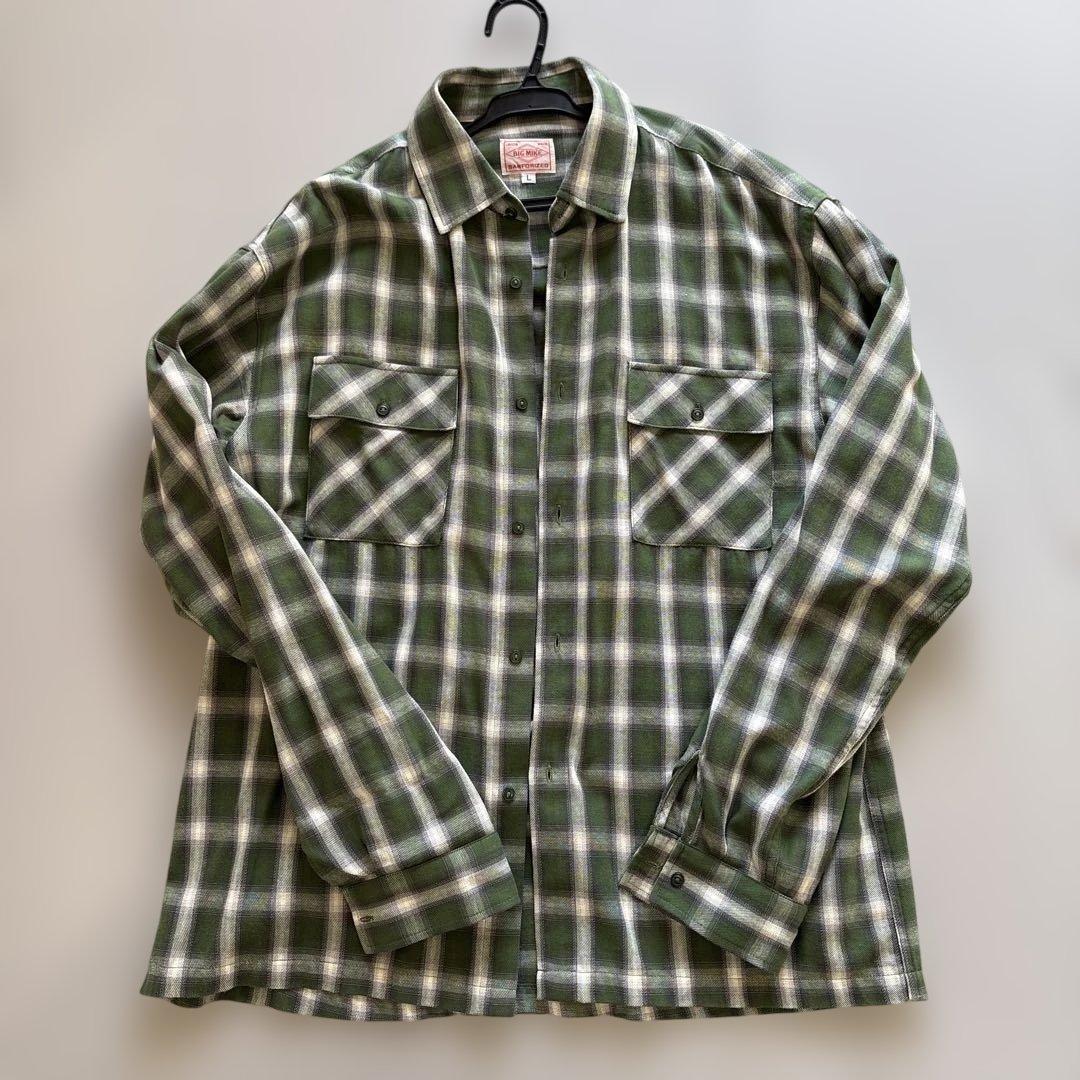 ビッグマイク FLANNEL SHIRTS 50 s オンブレシャツ LサイズL・BIG MIKE