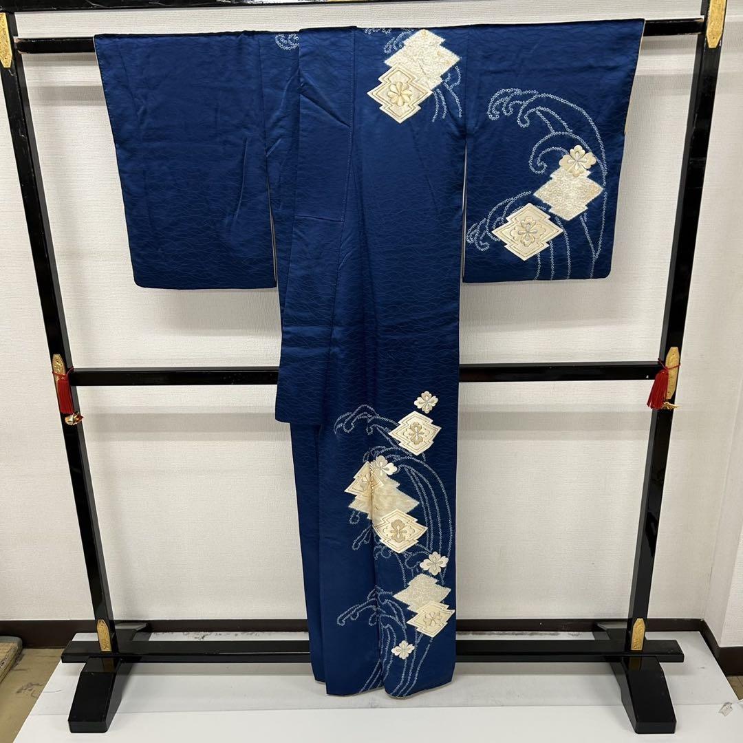 新素材新作 豪華刺繍 AK-6370 正絹 紋なし 上品な加工 付下げ 着物・浴衣