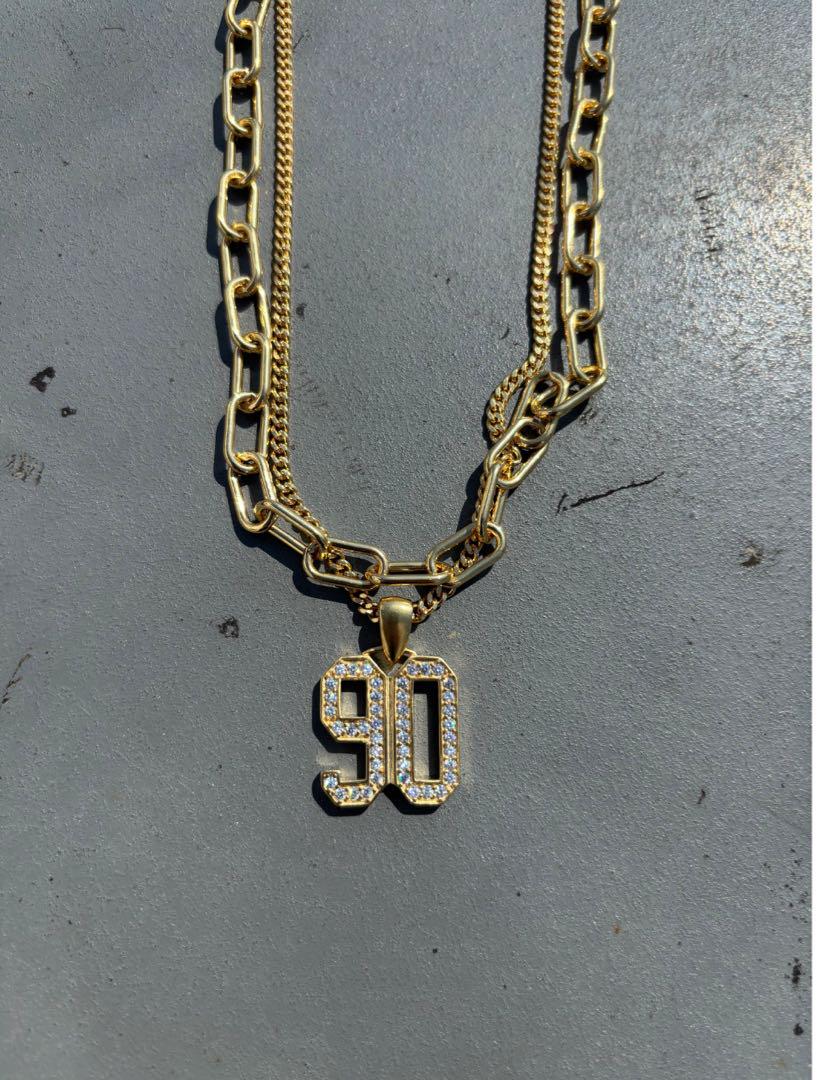 9090 Logo Layered Necklace “Gold”