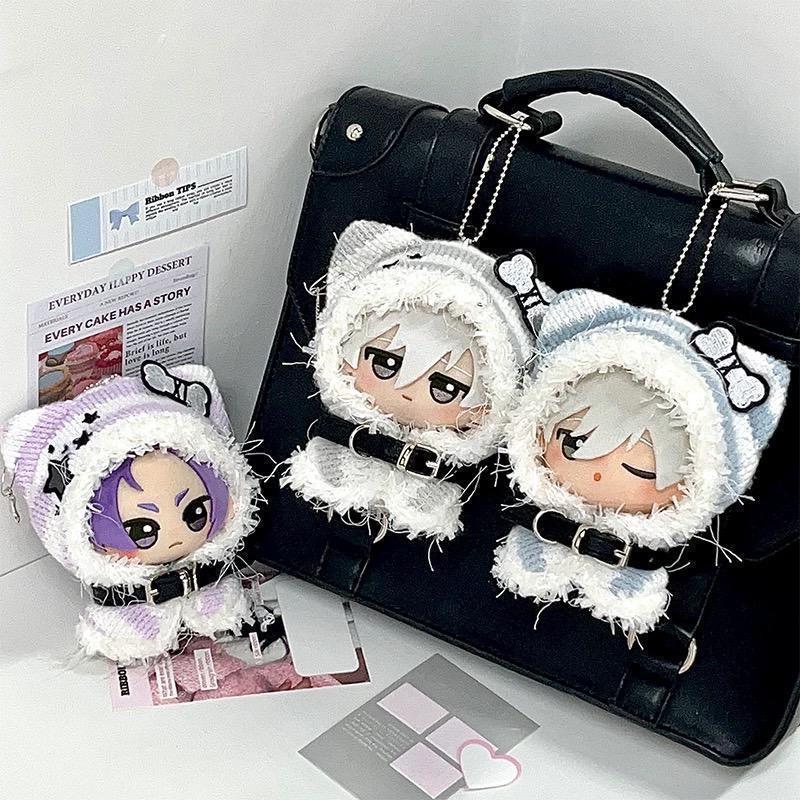 10〜12cm ぬい服 ブルー 猫耳 ポンチョ パーカー いつぬい 推し