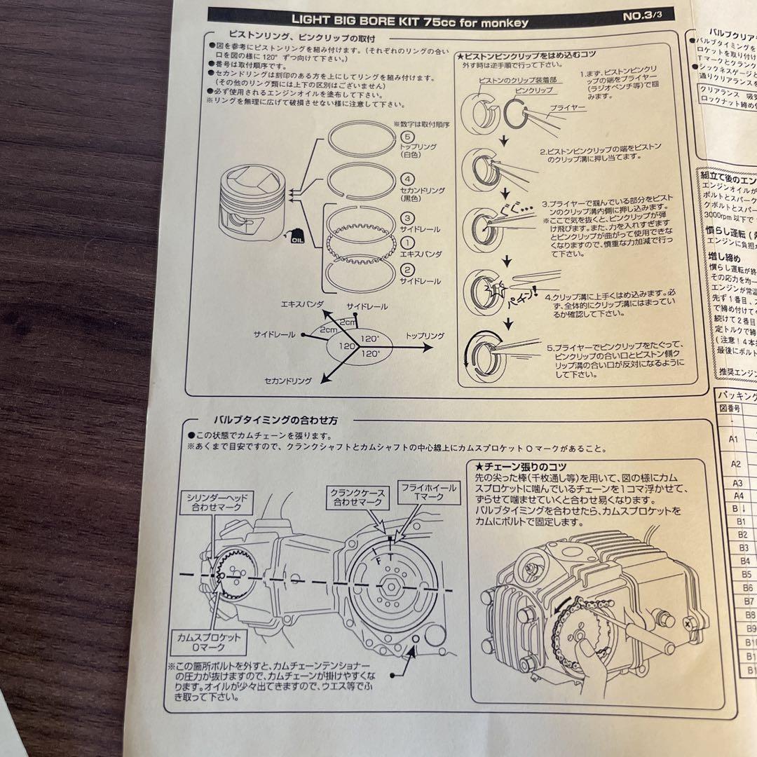 キタコ モンキー他　75cc ブラックシリンダーキット新品未使用