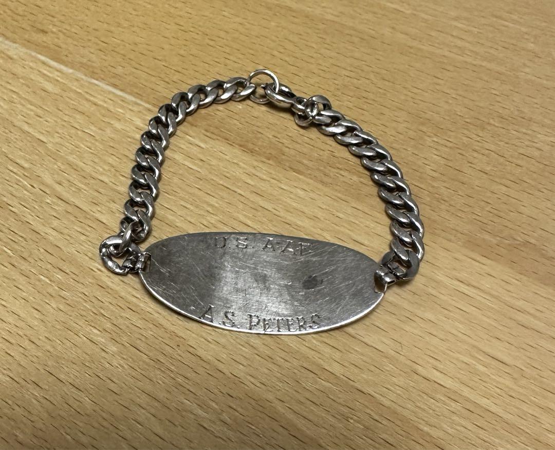 1940s WW2 スウィートハートジュエリー IDブレスレット シルバー925