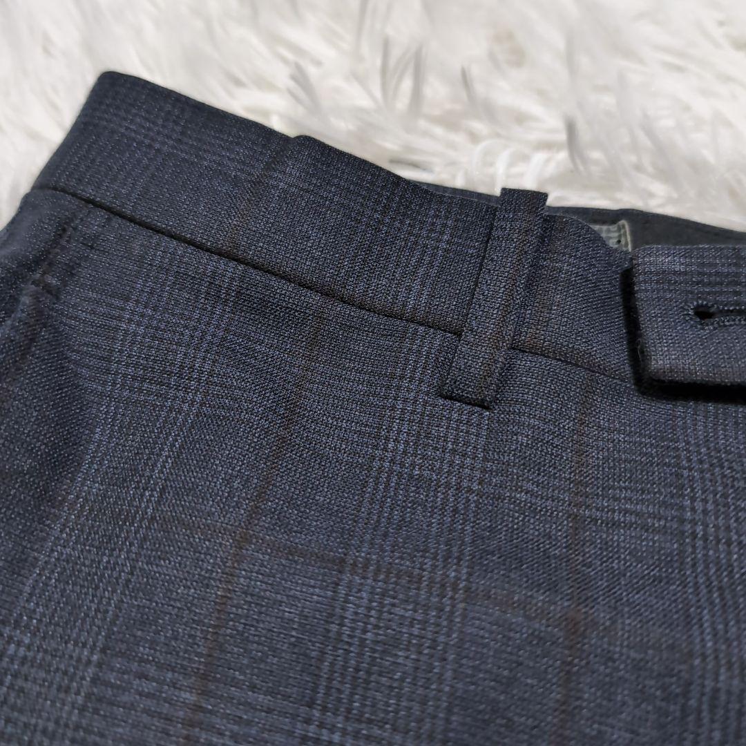 美品✨️スーツファクトリー　おしゃれスーツ　グレンチェック　ネイビー　M　伸縮性