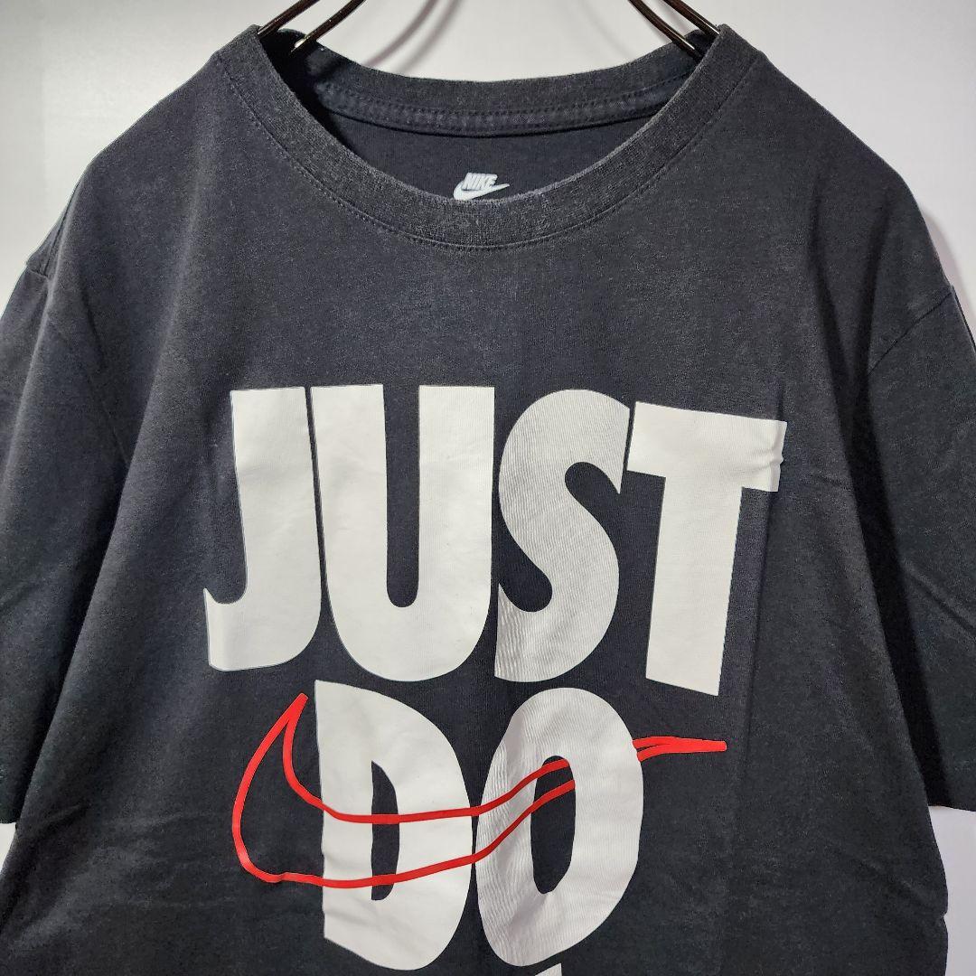 NIKE　半袖　Tシャツ　L　デカロゴ　ビッグプリント　ブラック　古着コーデ