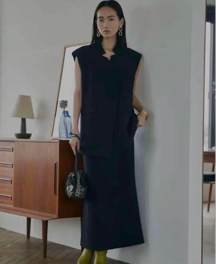 AMERI OTONA WRAP VEST SET UP DRESS ジレのみ