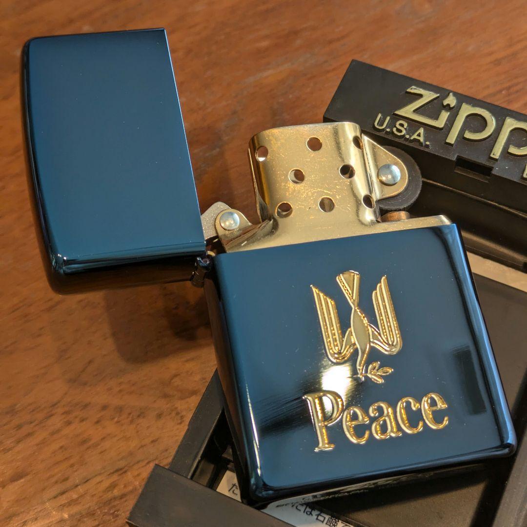 【新品】99年製 ピース Peace ブルーチタン Zippo ヴィンテージ