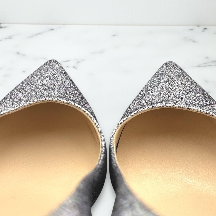 【新品同様】Jimmy Choo/グリッターパンプス/シルバー