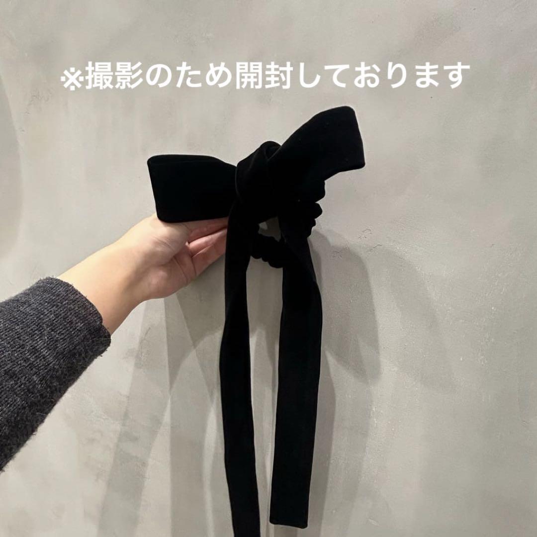 ★新品未使用★ ＜LETICIA＞リボン ベルベットシュシュ ブラック