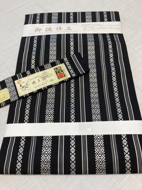 名古屋帯/紗 ］正絹 黒 草花 更紗 着物 夏物 夏着物 盛夏 （お得