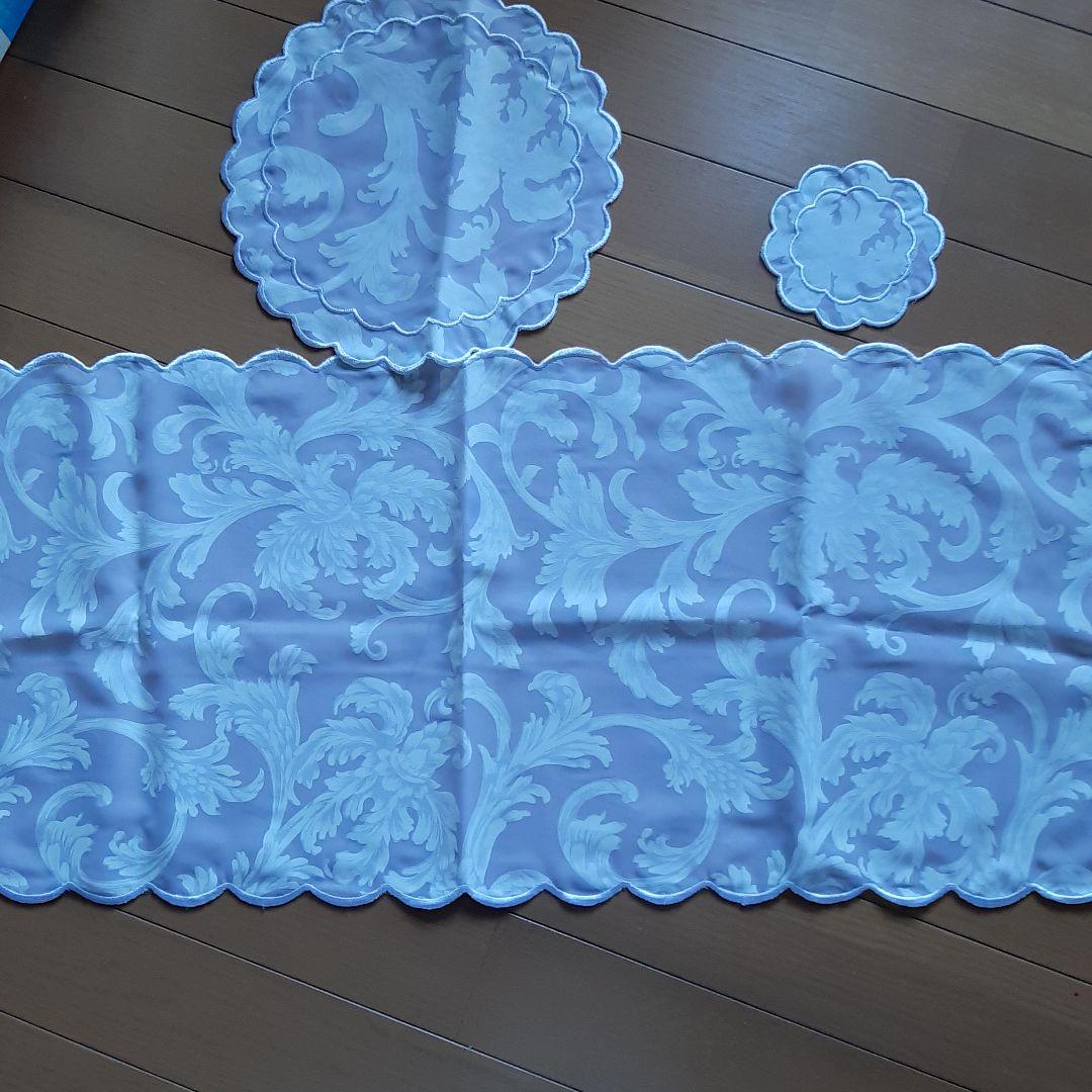 ドイリー花柄のクロスとマットセット花瓶敷
