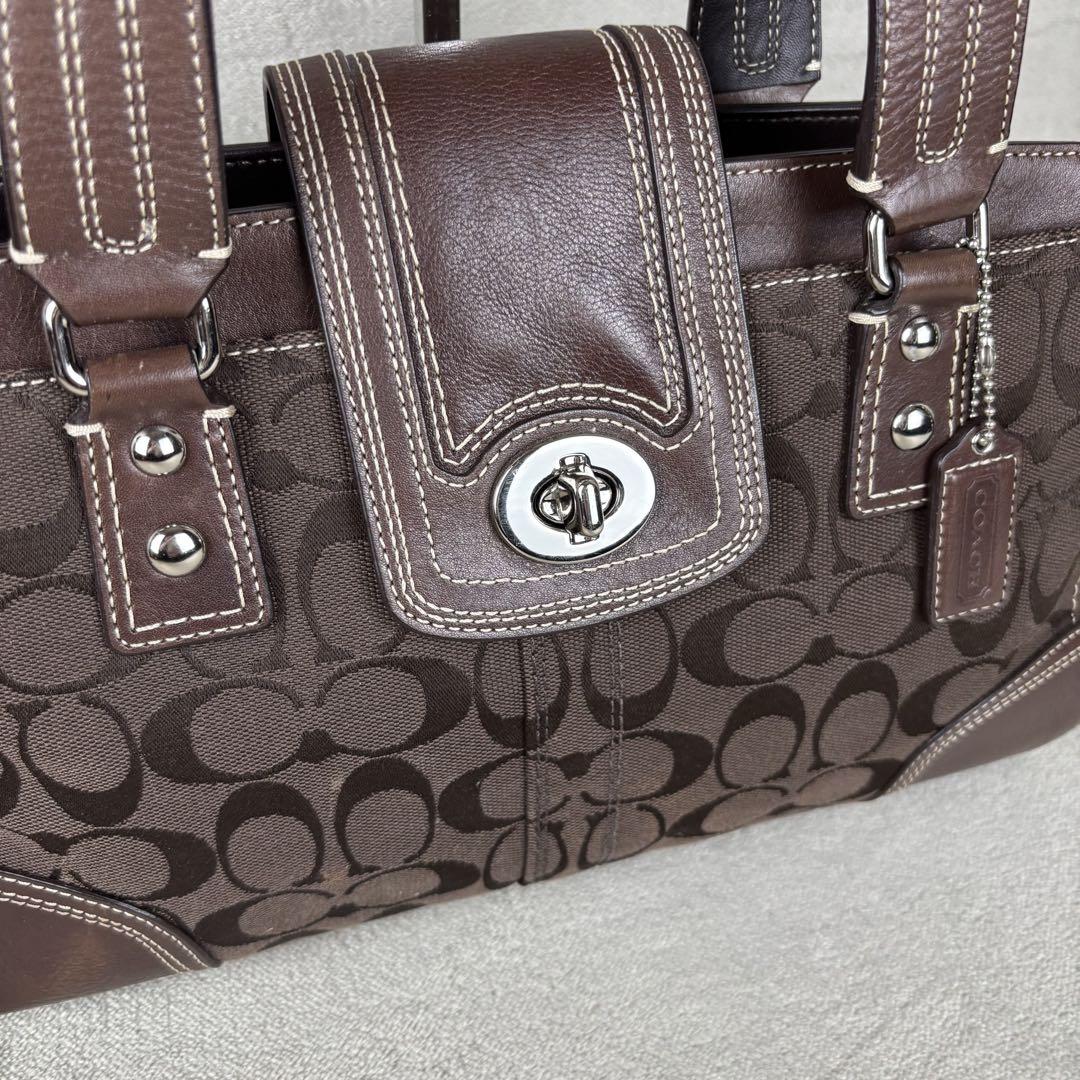 ☆美品☆ COACH キャンバス×レザー コンビ ハンドバック