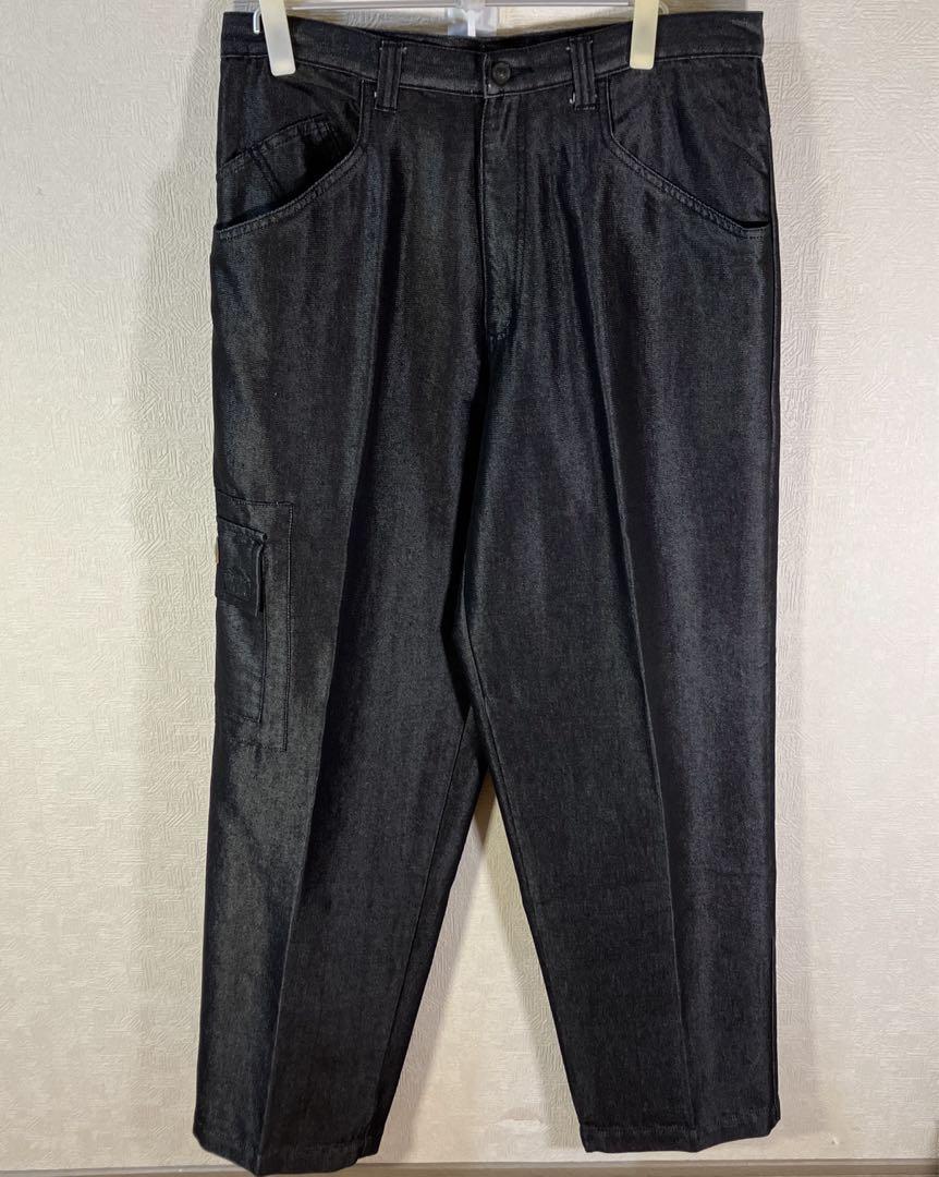 激レア90s美品 KARL KANI 光沢ブラックデニムセットアップ 上下 B系