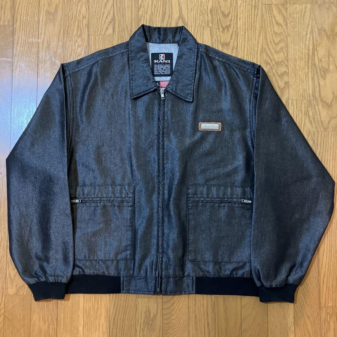 激レア90s美品 KARL KANI 光沢ブラックデニムセットアップ 上下 B系