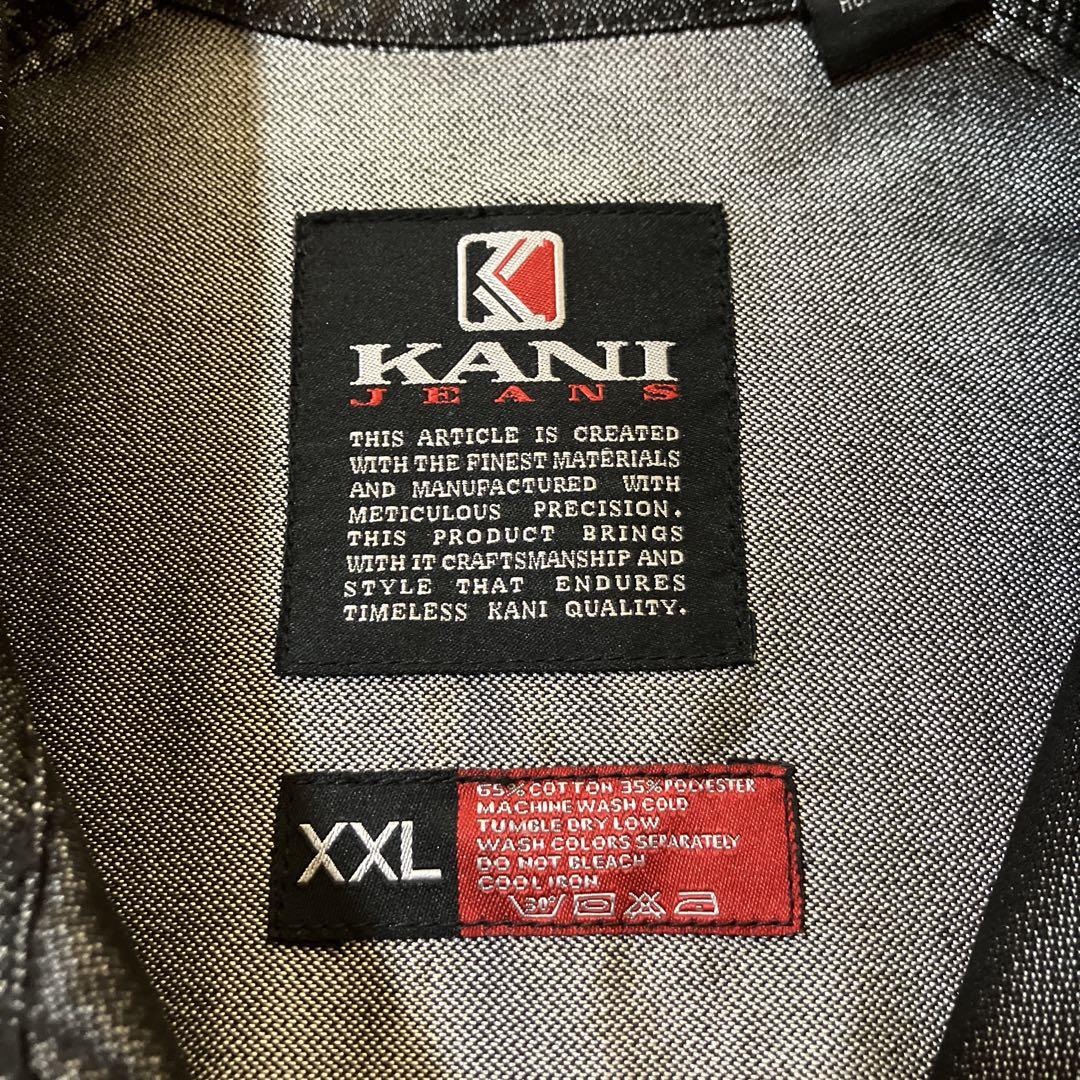 激レア90s美品 KARL KANI 光沢ブラックデニムセットアップ 上下 B系