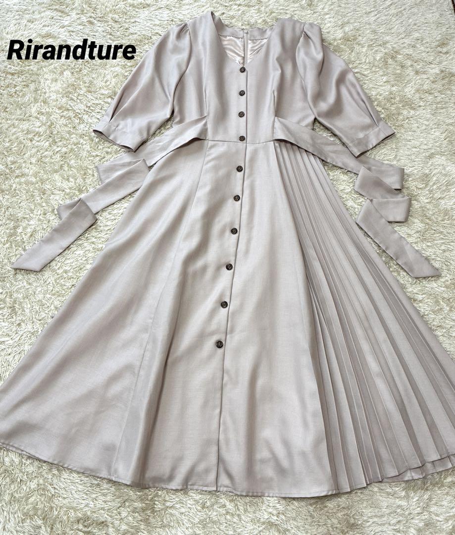 Rirandture リランドチュール 切り替えプリーツワンピース バックリボン