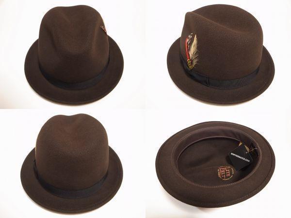 格安最安値 USA製ニューヨークハットLite Stingy中折れハット茶XL新品 JunwG-m10144145736 Felt 本物保証限定SALE