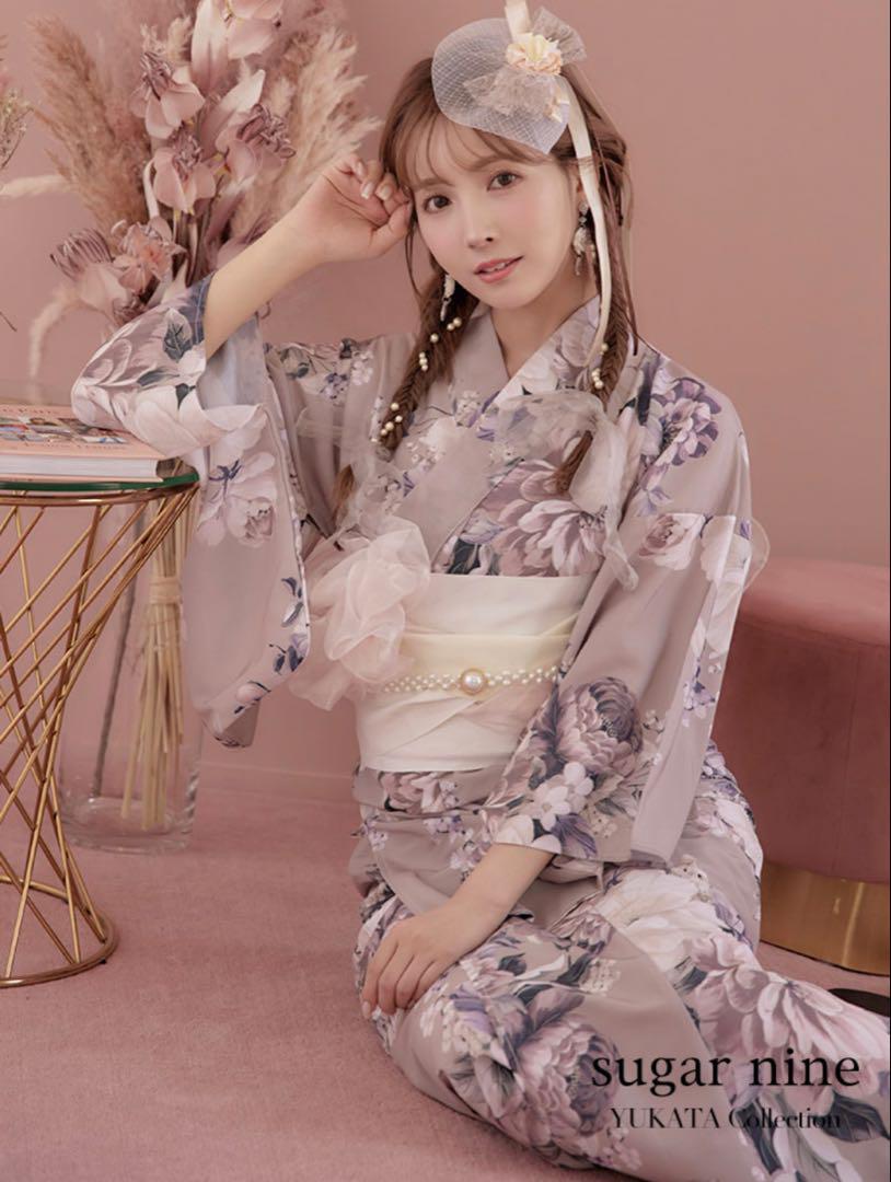 sugar 三上悠亜 大人スウィートフラワー 牡丹柄 浴衣 ピンク