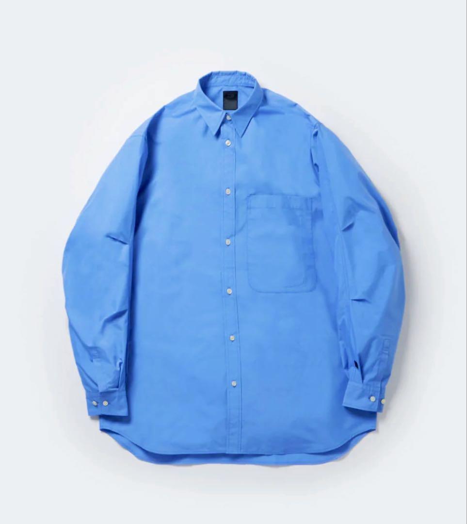 TECH REGULAR COLLAR SHIRT L/S SOLID SAX
