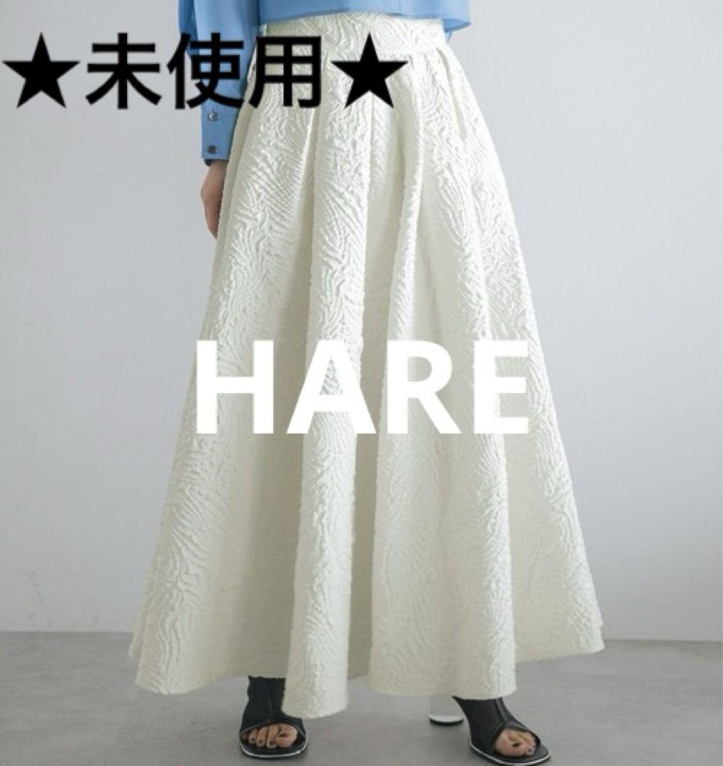 HARE ハレ　フクレジャガードタックスカート（ホワイト）FREEサイズ