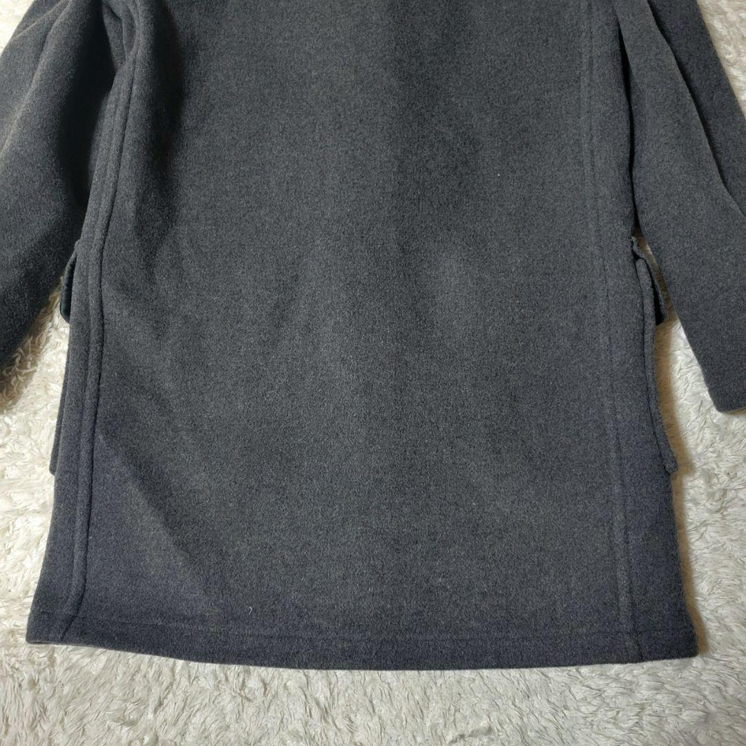 美品✨グローバーオール　ダッフルコート　英国製　裏地チェック　M　グレー　ウール