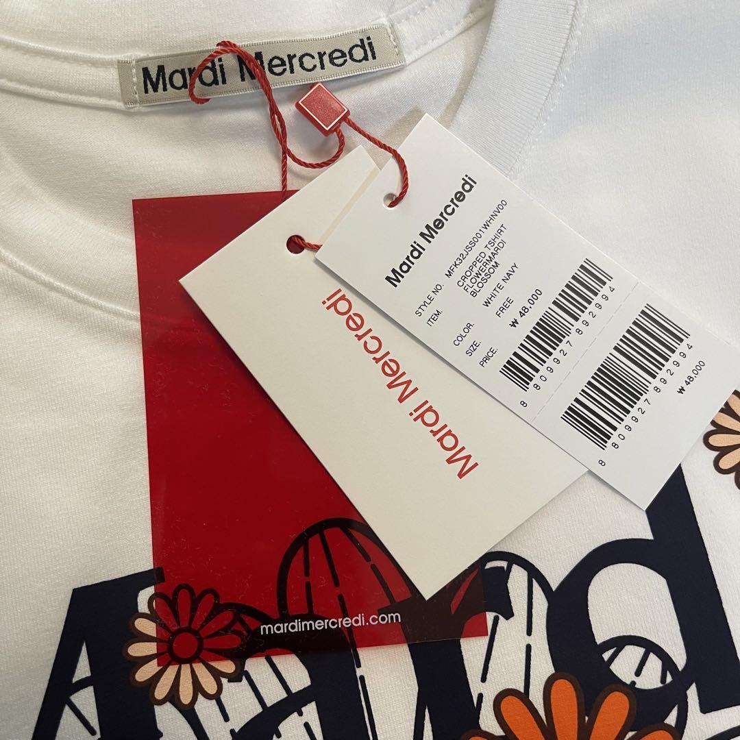 ○Mardi Mercredi○UNISEX TSHIRT FLOWERMARDI_CHARCOAL IVORY