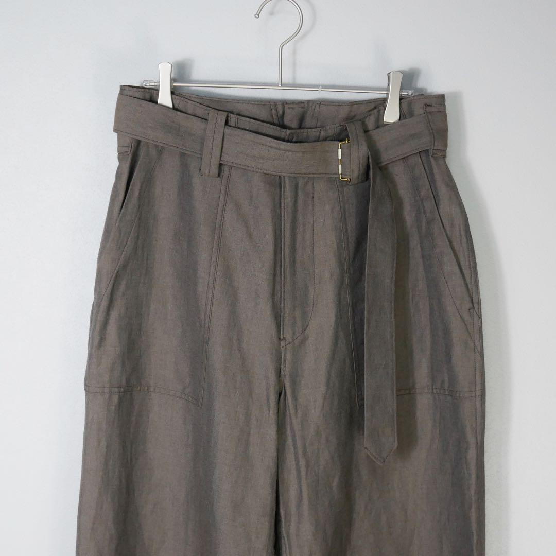 パンツ LIDNM 24SS WOOL LINEN BELTED PANTS
