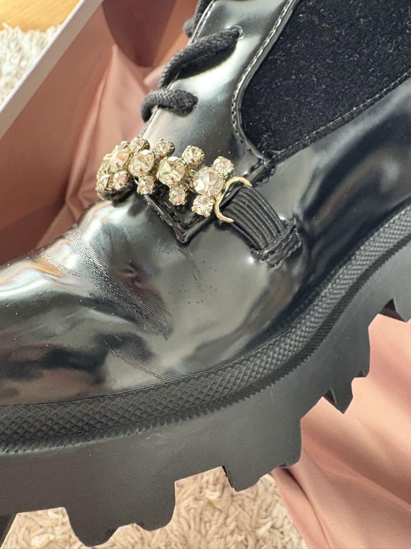 herlipto Crystal Lace-Up Ankle Boots ブーツ