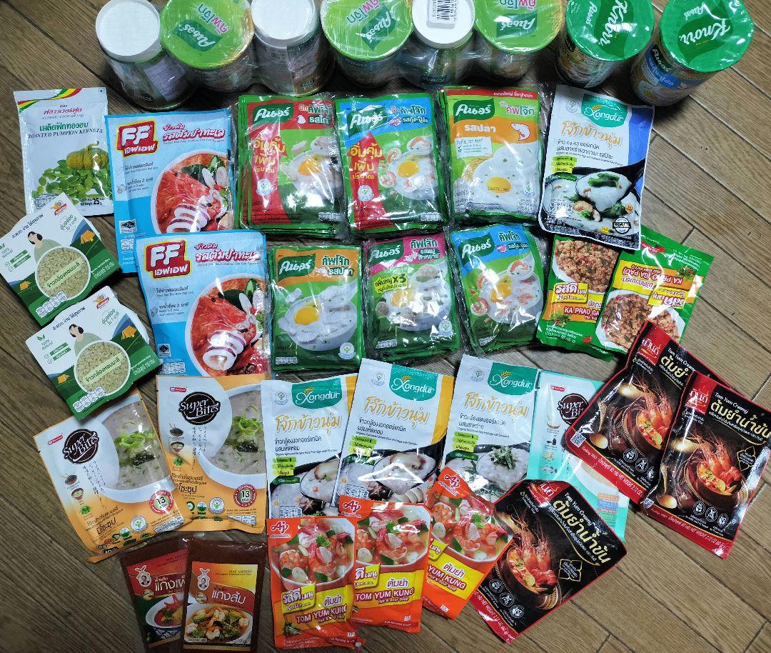 タイ　お粥　トム・ヤム・クン　ガパオ　ヒマワリの種　色々詰め合わせ