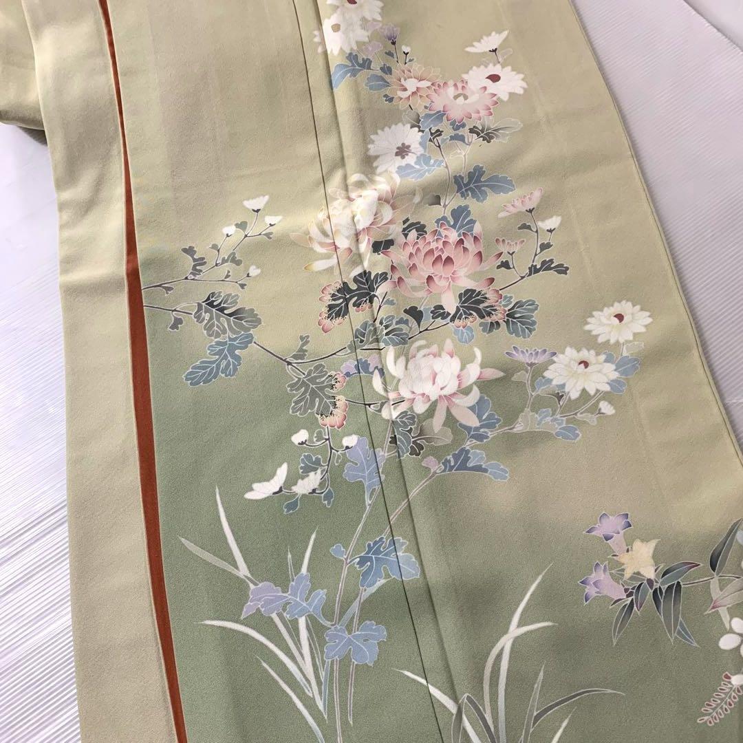 付け下げ 作家物 正絹 花模様 SH-0455