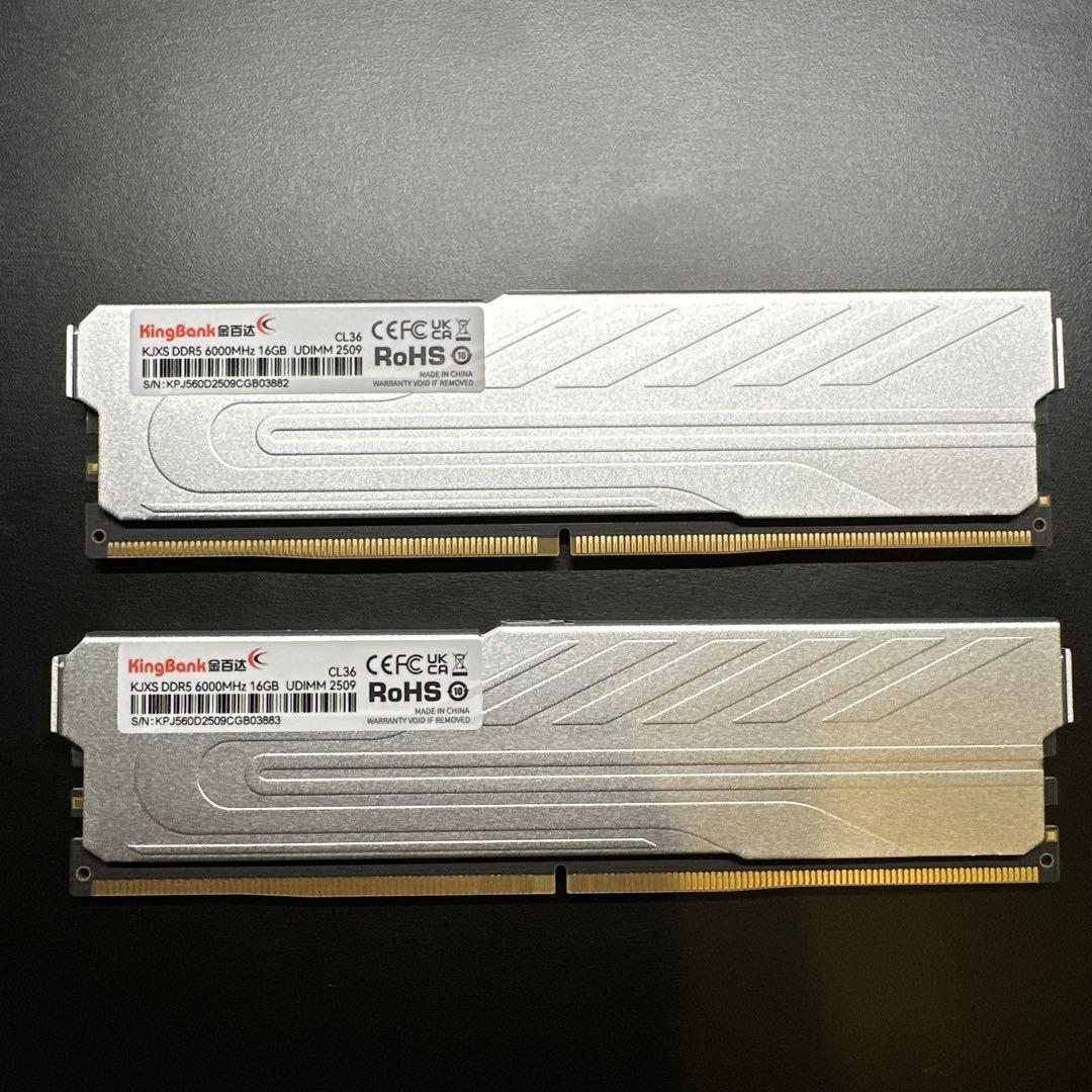 KingBank DDR5 16GB×2セット 6000MHz メモリー