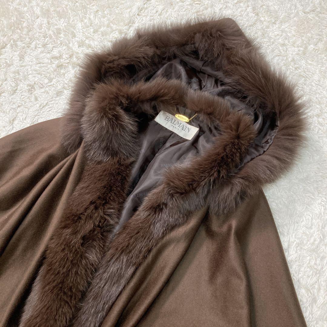 品質保証美品＊週末値下げ中】BALMAINカシミヤコート FOXファー - メルカリ