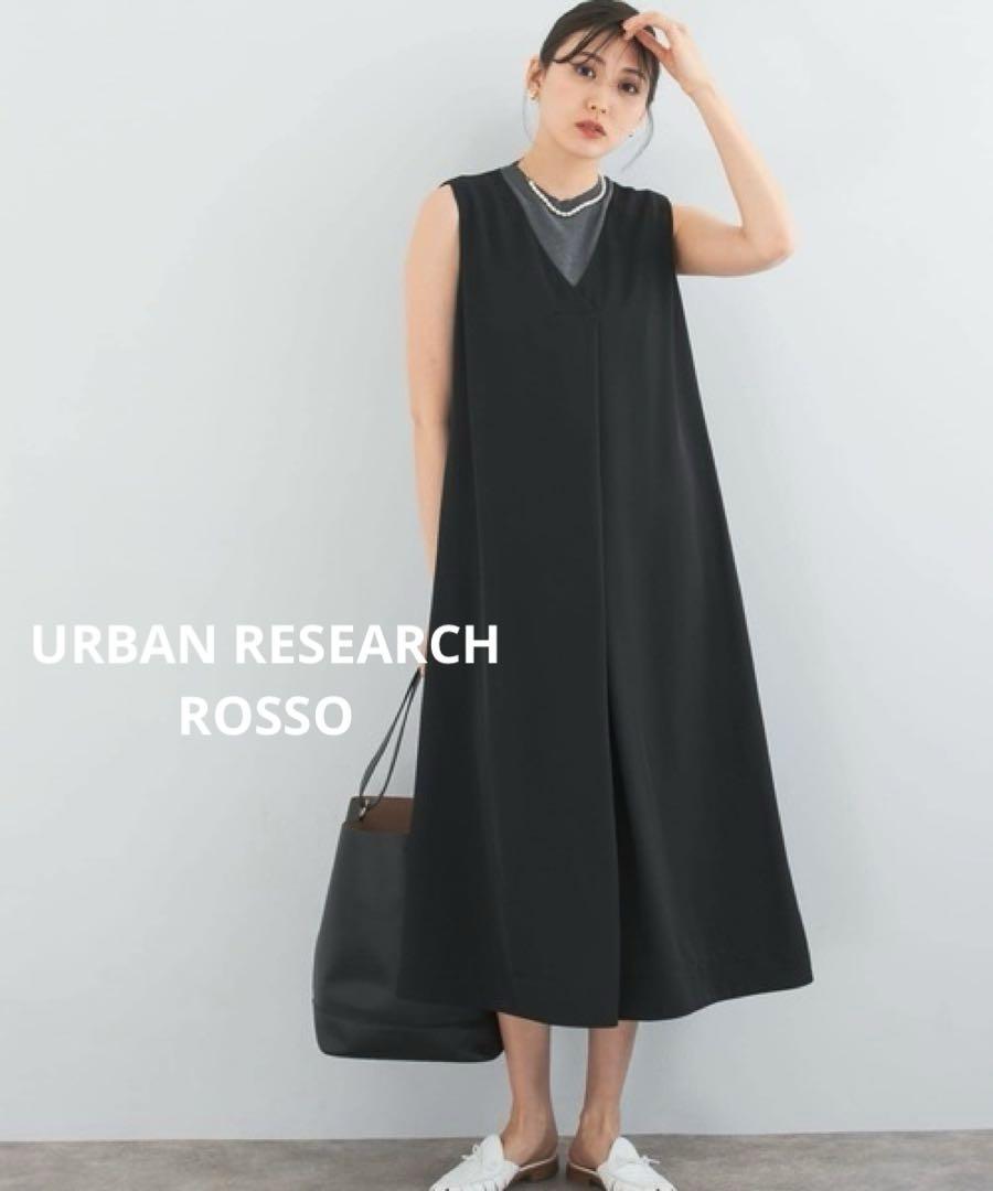 ROSSO◆ロッソ◆撥水Vネックワイドオールインワン◆black◆FREE ROSSO◇ロッソ◇撥水Vネックワイドオールインワン◇black◇FREE超