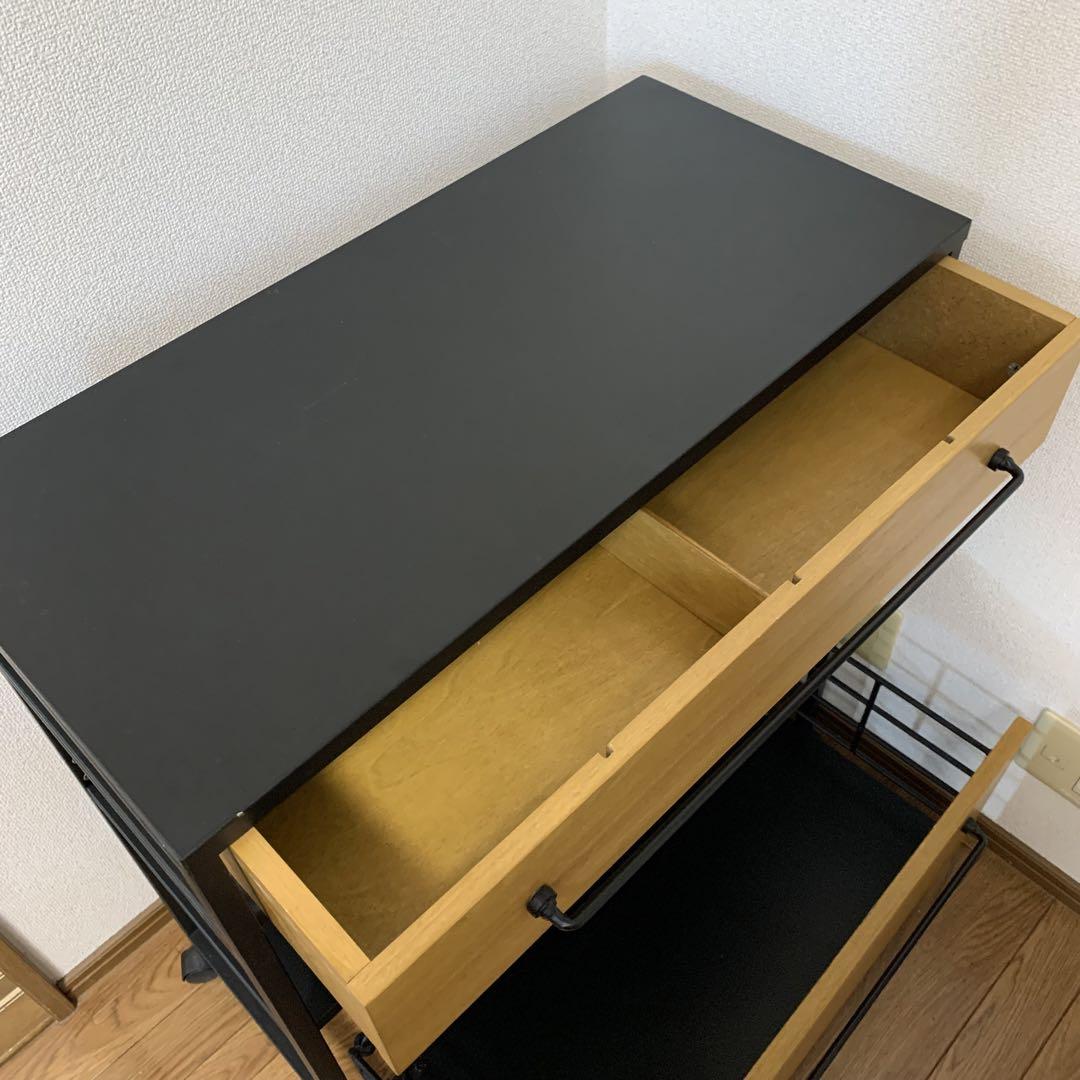大人気品☆【LOWYA】キッチンワゴン 収納 組立済み