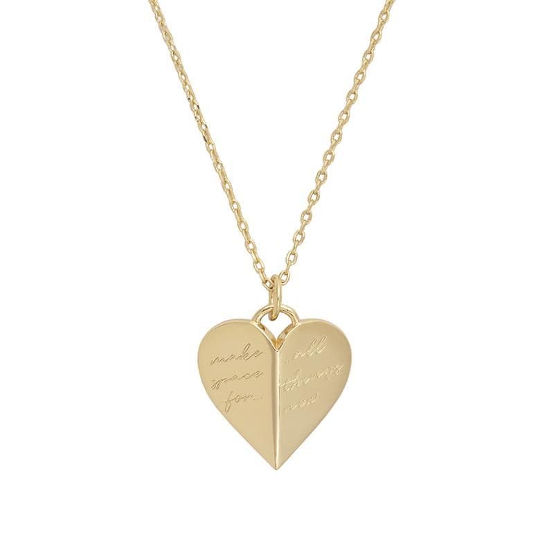 送料無料 匿名配送 新品　14金 メッキ ゴールド ハート型ジルコニアネックレス