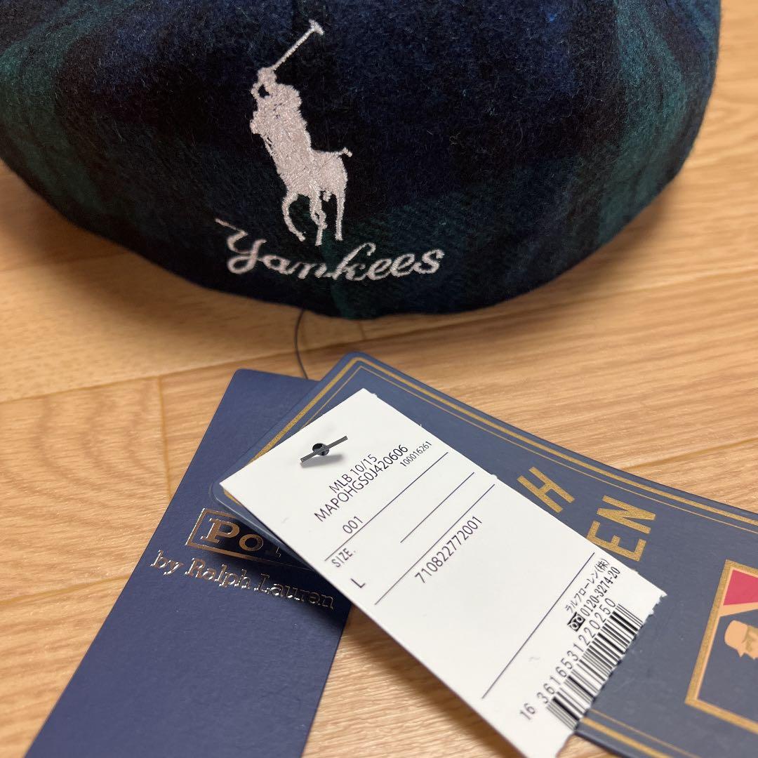 専用!ポロラルフローレン MLB ヤンキースブラックウォッチ キャップ L