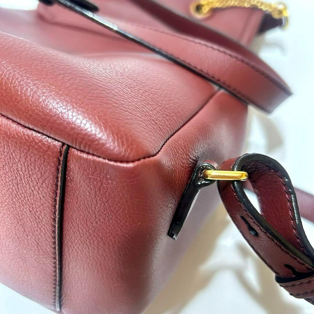 【極美品】BALLY VALMA 1851 リュック　チェーン　ボルドー　レザー