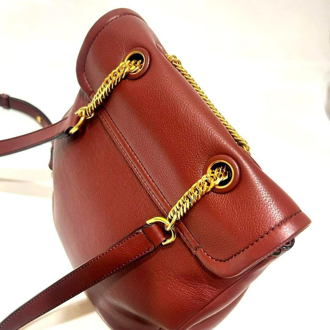 【極美品】BALLY VALMA 1851 リュック　チェーン　ボルドー　レザー