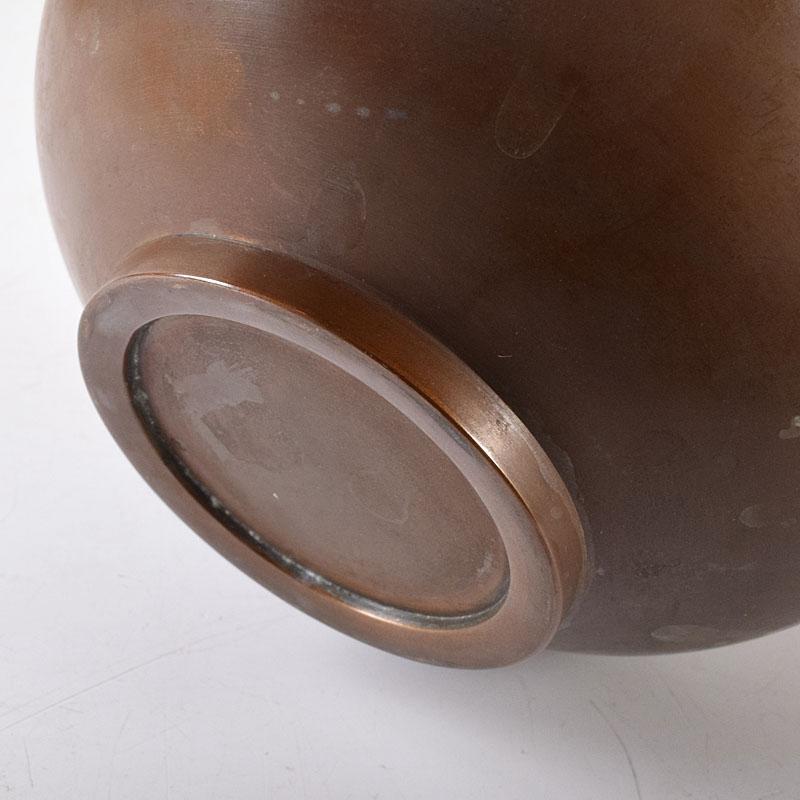 釜師 高木治良兵衛造 唐銅 柄杓立 鶴首花入 共箱 V 7587 工芸品 釜師 高木治良兵衛造 唐銅 柄杓立 鶴首花入 共箱 V 7587 工芸品